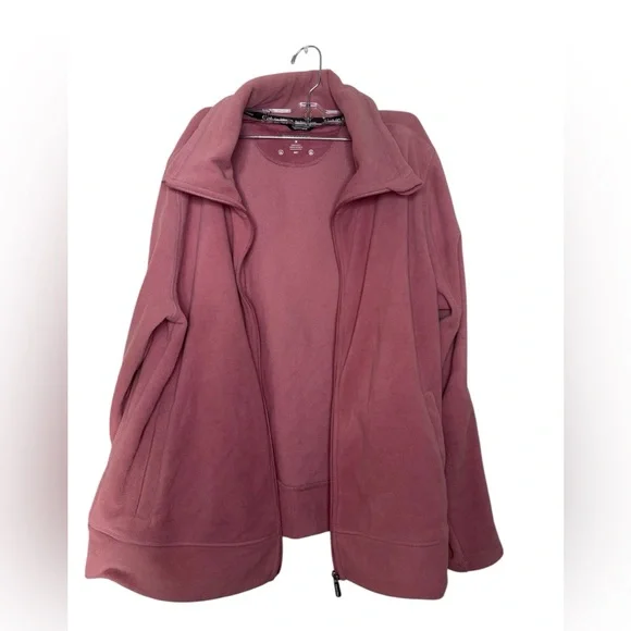 Women's Pink Active Tech Fleece Mock-neck Jacket - Picture 2 of 4